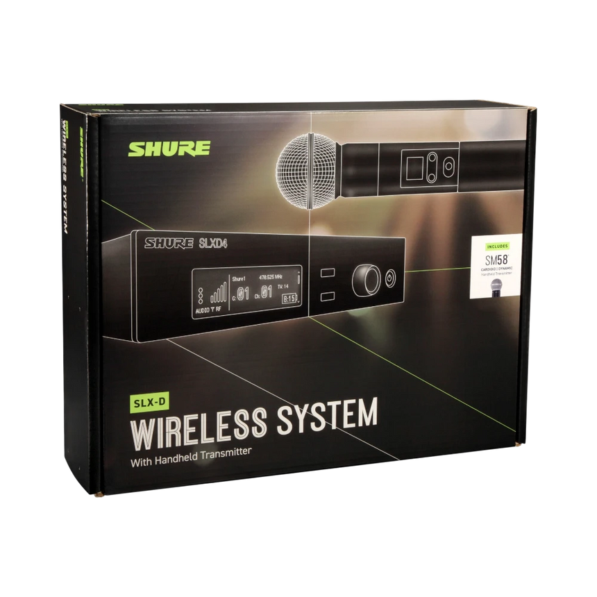 Shure SLXD24/SM58 Digital Wireless Handheld Microphone System with SM58 Capsule (G58: 470 to 514 MHz) — Being Shipped