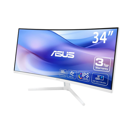 ASUS VU34WCIP-W 34" 21:9 100Hz WQHD HDR TFT LCD Ultrawide Curved Eye Care Monitor — Being Shipped