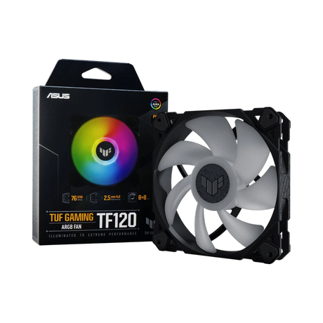 ASUS TUF Gaming TF120 ARGB 120mm PWM Fan (Black) — Being Shipped
