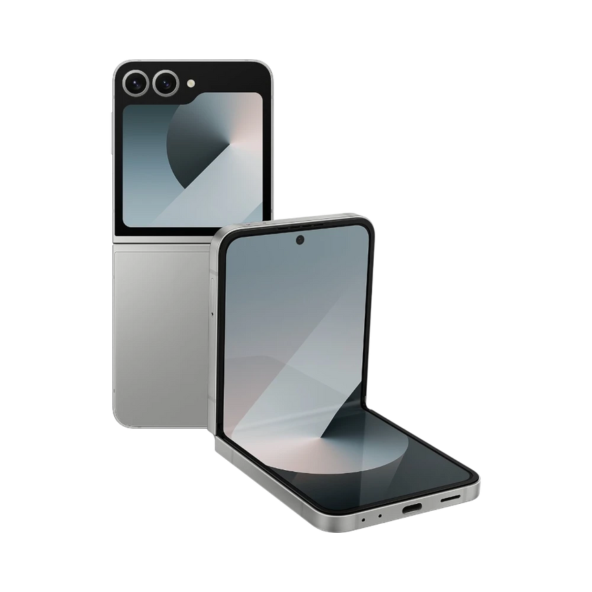 Samsung Galaxy Z Flip6 Smartphone, Snapdragon 8 Gen 3, 12GB RAM, 512GB Storage (Unlocked, Silver Shadow) — Being Shipped