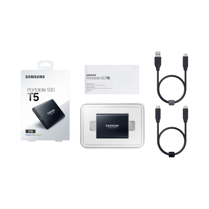 Samsung T5 2TB USB 3.1 Type-C Portable SSD (Black) — Being Shipped
