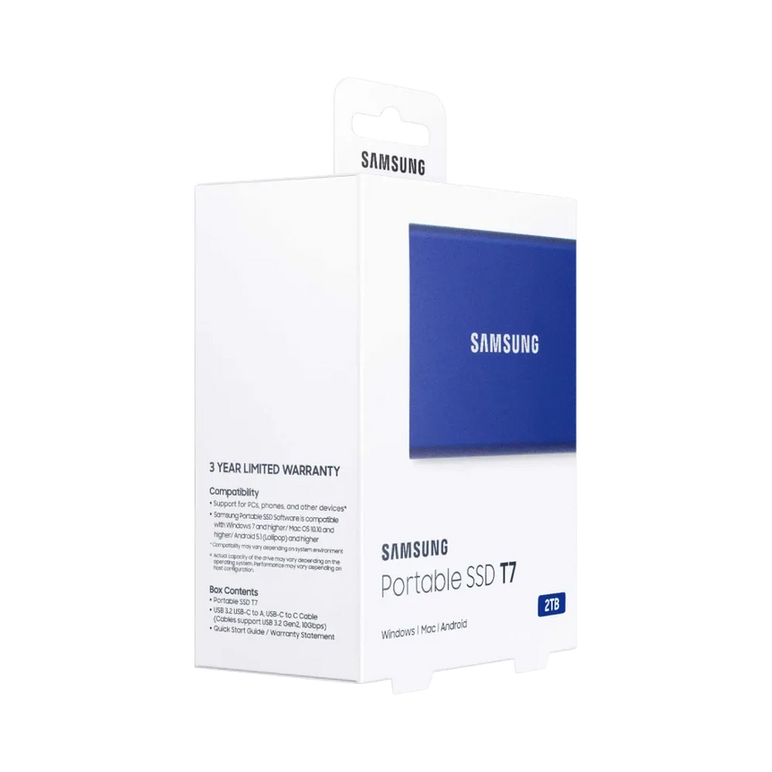 Samsung T7 1TB USB 3.2 Gen 2 Portable SSD (Indigo Blue) — Being Shipped