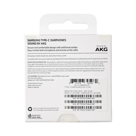 Samsung Type-C Earphones (White) — Being Shipped