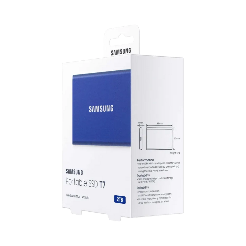 Samsung T7 1TB USB 3.2 Gen.2 Portable External SSD (Indigo Blue) — Being Shipped