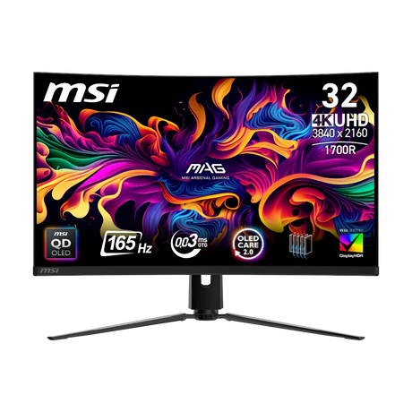 MSI MAG 321CUP QD-OLED 31.5" 4K HDR 165 Hz Curved Gaming Monitor — Being Shipped