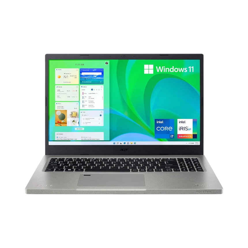 Acer Aspire Vero Green AV15-51-75QQ 15.6" Laptop, Intel Core i7-1195G7, 16GB DDR4 RAM, 512GB SSD — Being Shipped