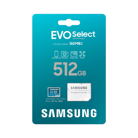 Samsung EVO Select 512GB microSDXC Card with SD Adapter — Being Shipped