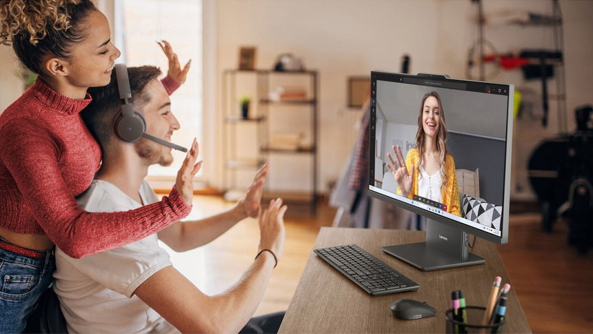 Lenovo IdeaCentre 23.8" All-in-One Desktop Computer, AMD Ryzen 3 7335U, 8GB DDR5 RAM, 256GB SSD (Luna Grey) — Being Shipped
