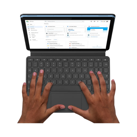Lenovo IdeaPad Duet 10.1" Multi-Touch 2-in-1 Chromebook, MediaTek Helio P60T, 4GB RAM, 64GB eMMC (Ice Blue & Iron Gray) — Being Shipped