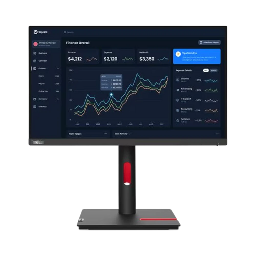 Lenovo ThinkVision T22i-30 21.5" 16:9 60Hz FHD WLED LCD Monitor (Raven Black) — Being Shipped