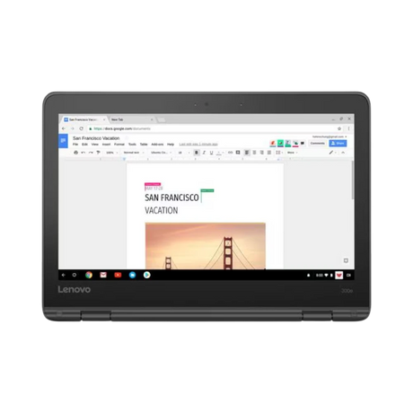 Lenovo 300e Chromebook 2nd Gen 11.6" Touchscreen Chromebook, Intel Celeron N4020, 4GB RAM, 32GB eMMC (Black) — Being Shipped