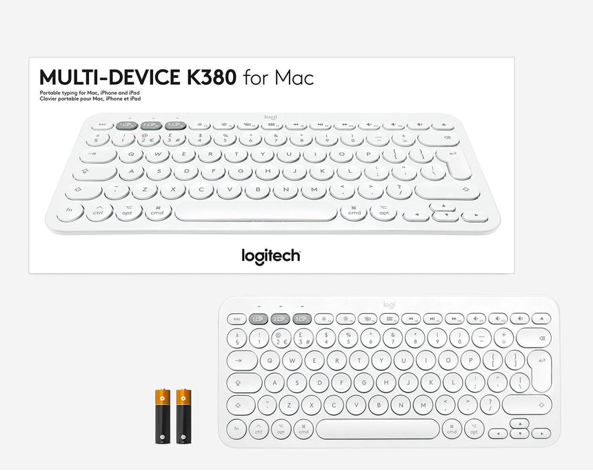 Logitech K380 Multi-Device Bluetooth Keyboard for Mac (Off-White) — Being Shipped