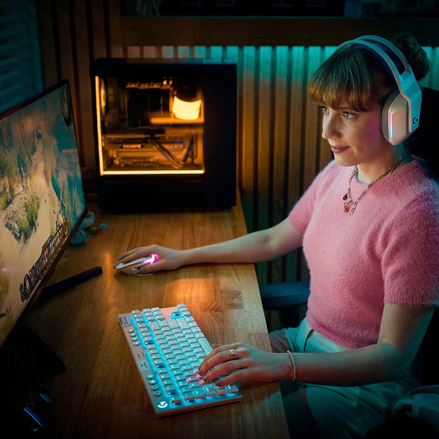 Logitech G G915 X LIGHTSPEED TKL LP Wireless RGB Mechanical Gaming Keyboard (White, GL Tactile) — Being Shipped