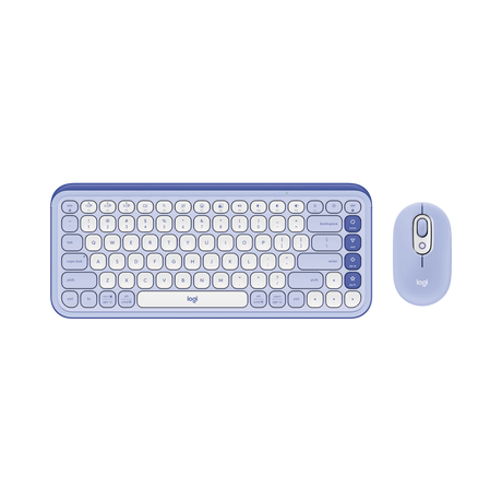 Logitech POP ICON Wireless Keyboard & Mouse Combo (Lilac & Off-White) — Being Shipped