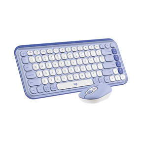 Logitech POP ICON Wireless Keyboard & Mouse Combo (Lilac & Off-White) — Being Shipped