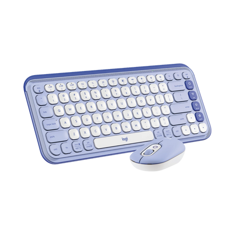 Logitech POP ICON Wireless Keyboard & Mouse Combo (Lilac & Off-White) — Being Shipped