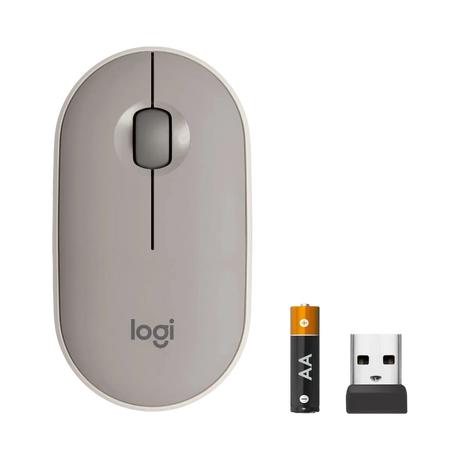 Logitech Pebble M350 Wireless Optical Ambidextrous Mouse (Sand) — Being Shipped