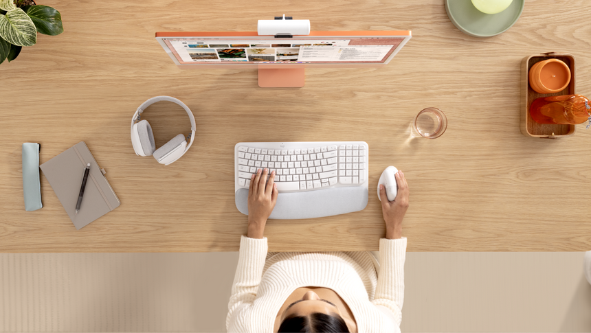 Logitech Wave Keys for Mac Wireless Ergonomic Keyboard (Off-White) — Being Shipped