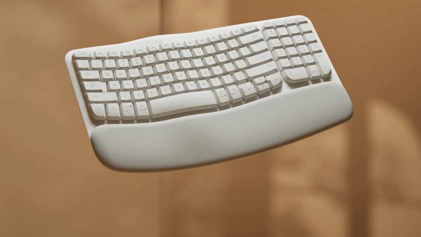 Logitech Wave Keys for Mac Wireless Ergonomic Keyboard (Off-White) — Being Shipped
