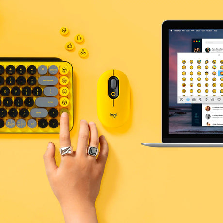 Logitech POP Keys Wireless Bluetooth Mechanical Keyboard (Blast Yellow) — Being Shipped
