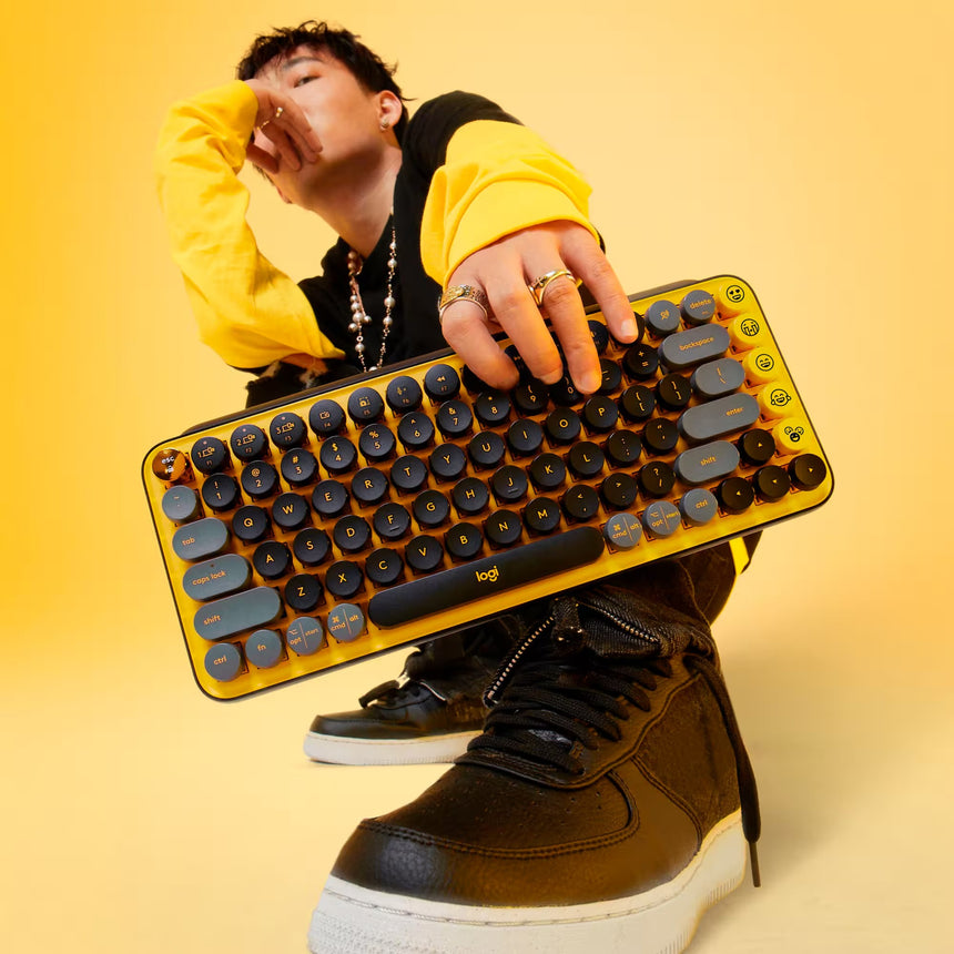 Logitech POP Keys Wireless Bluetooth Mechanical Keyboard (Blast Yellow) — Being Shipped