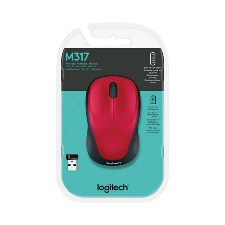Logitech M317 Wireless Optical Mouse (Red) — Being Shipped