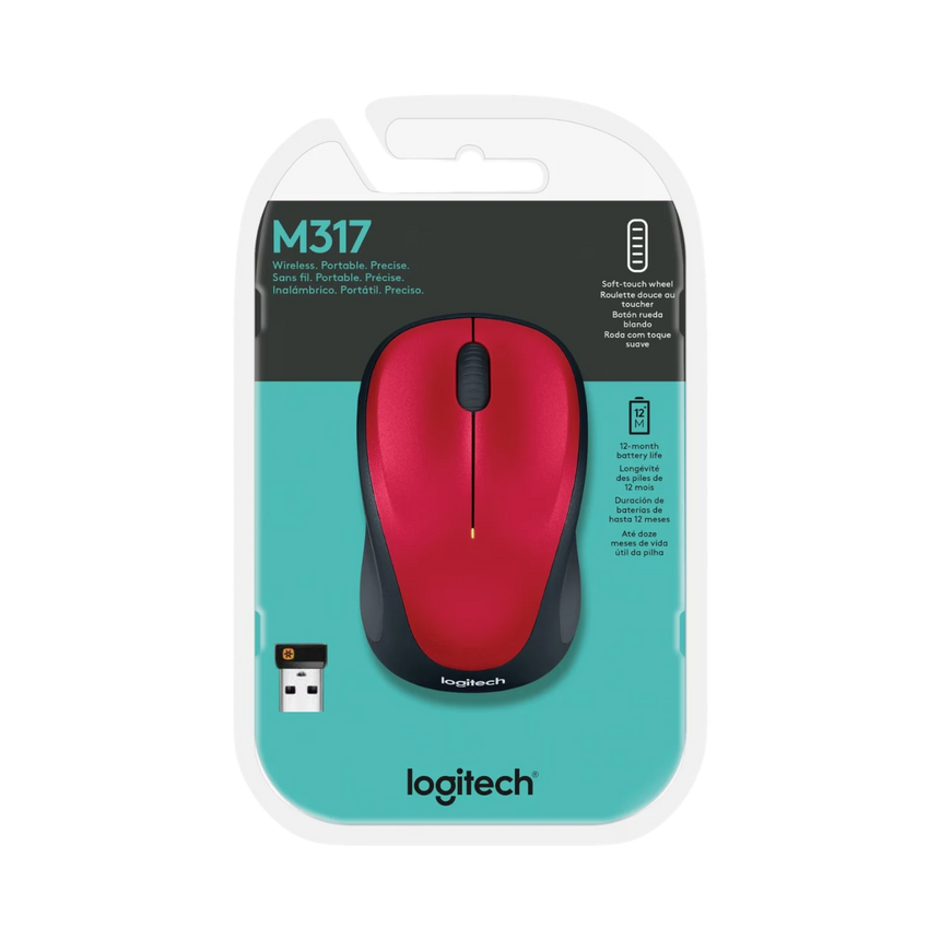 Logitech M317 Wireless Optical Mouse (Red) — Being Shipped