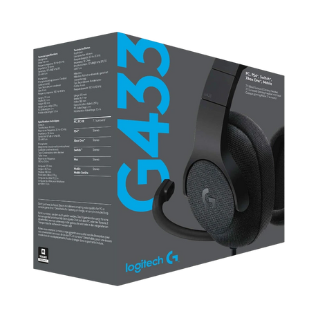Logitech G433 7.1 Surround Wired Gaming Headset (Black) — Being Shipped